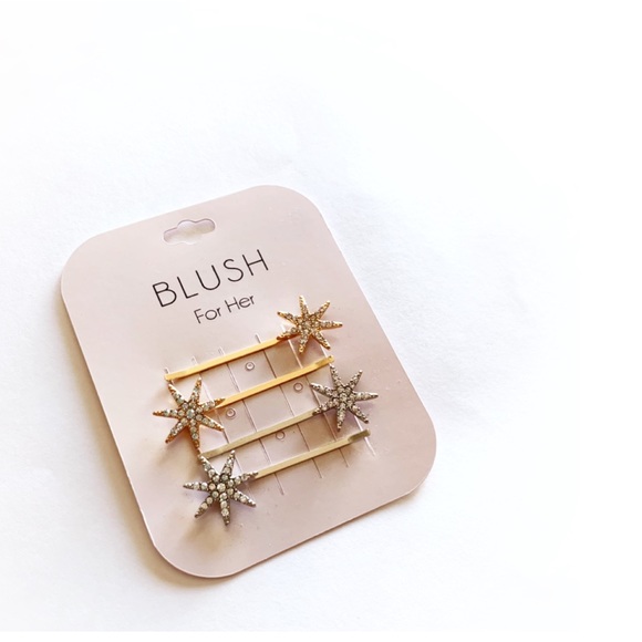 Blush Accessories - New Gold & Silver Rhinestone Star Bobbie Pins